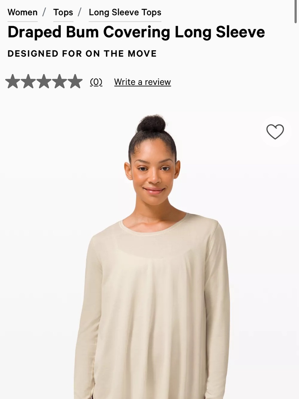 lululemon athletica Relaxed Scoop-Neck Long Sleeve Top — Light Beige